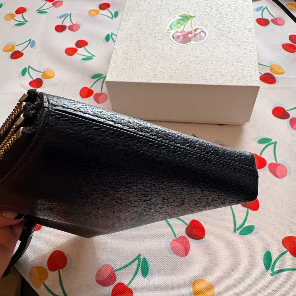 Kate Spade Vintage Black Leather Double Wristlet/Clutch  EUC - Picture 6 of 6